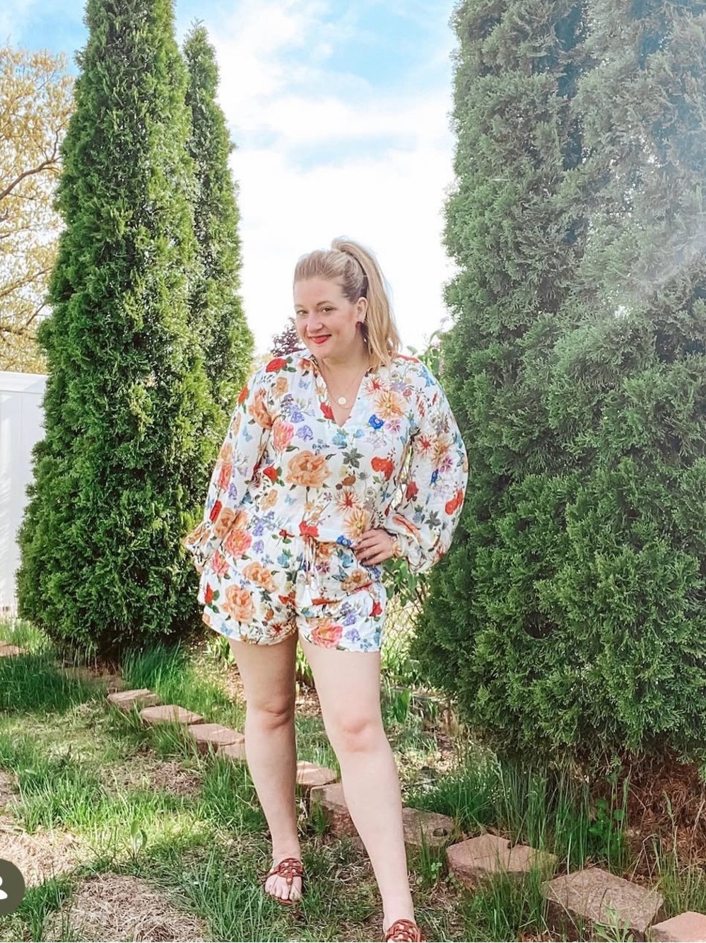 Olivaceous Floral Short Set Multicolor Blooms
